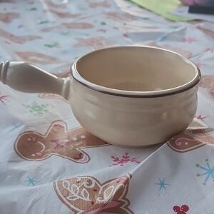 Pfaltzgraff Village Elegant Cream Ceramic Bowl with Handle